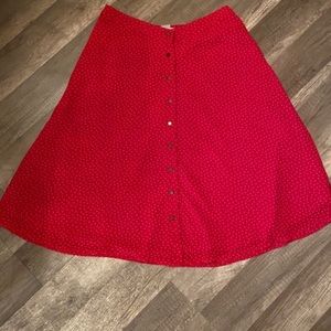 Love 21 contemporary Red polka dot midi skirt
